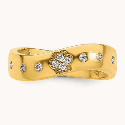 Paw Womens Wavy Wedding Band, 0.10 ct tw