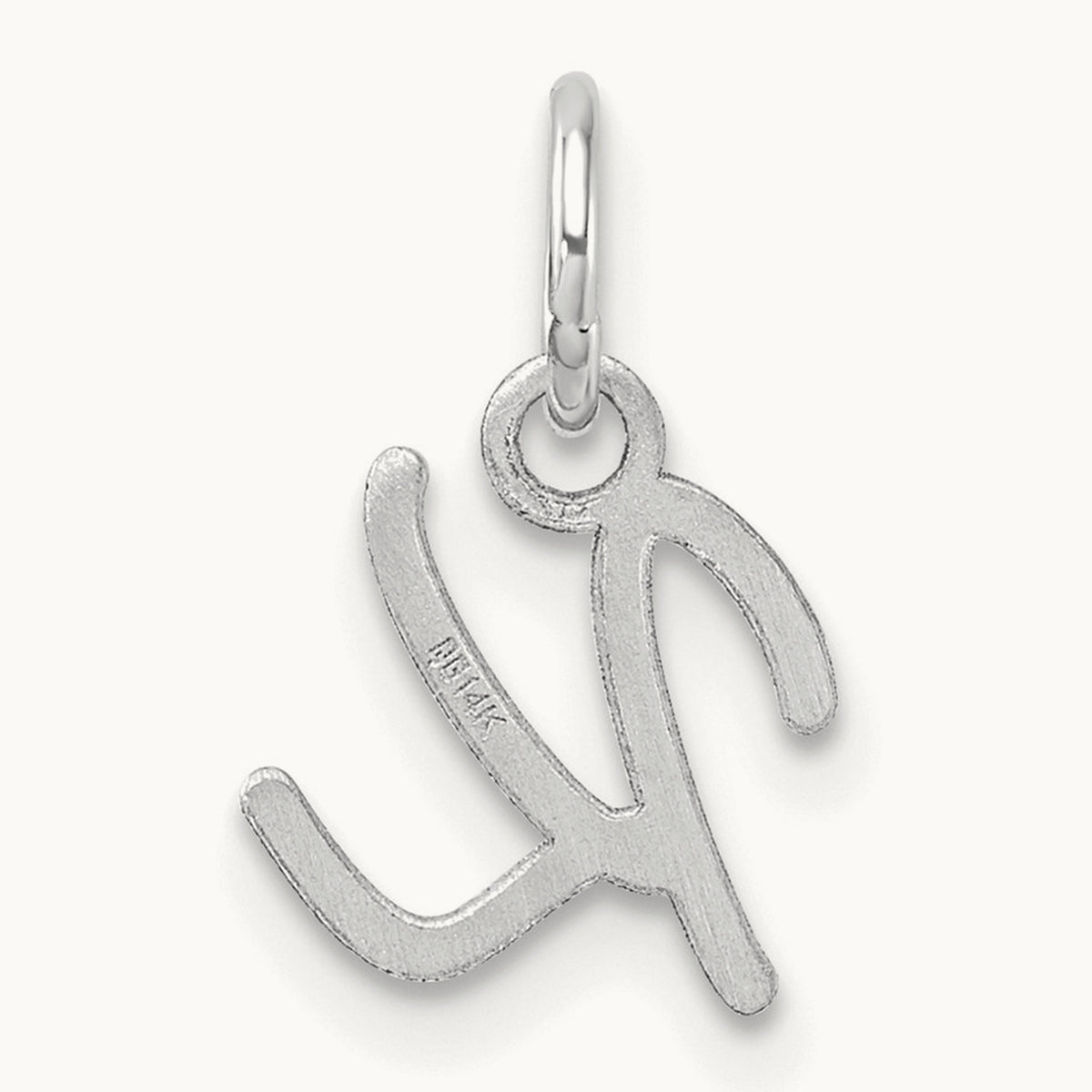Uppercase Initial Charm — 14K White Gold, K