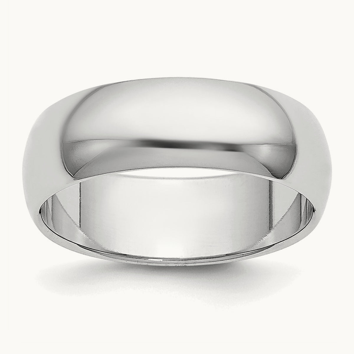 Half-Round Wedding Band — Platinum, 6mm