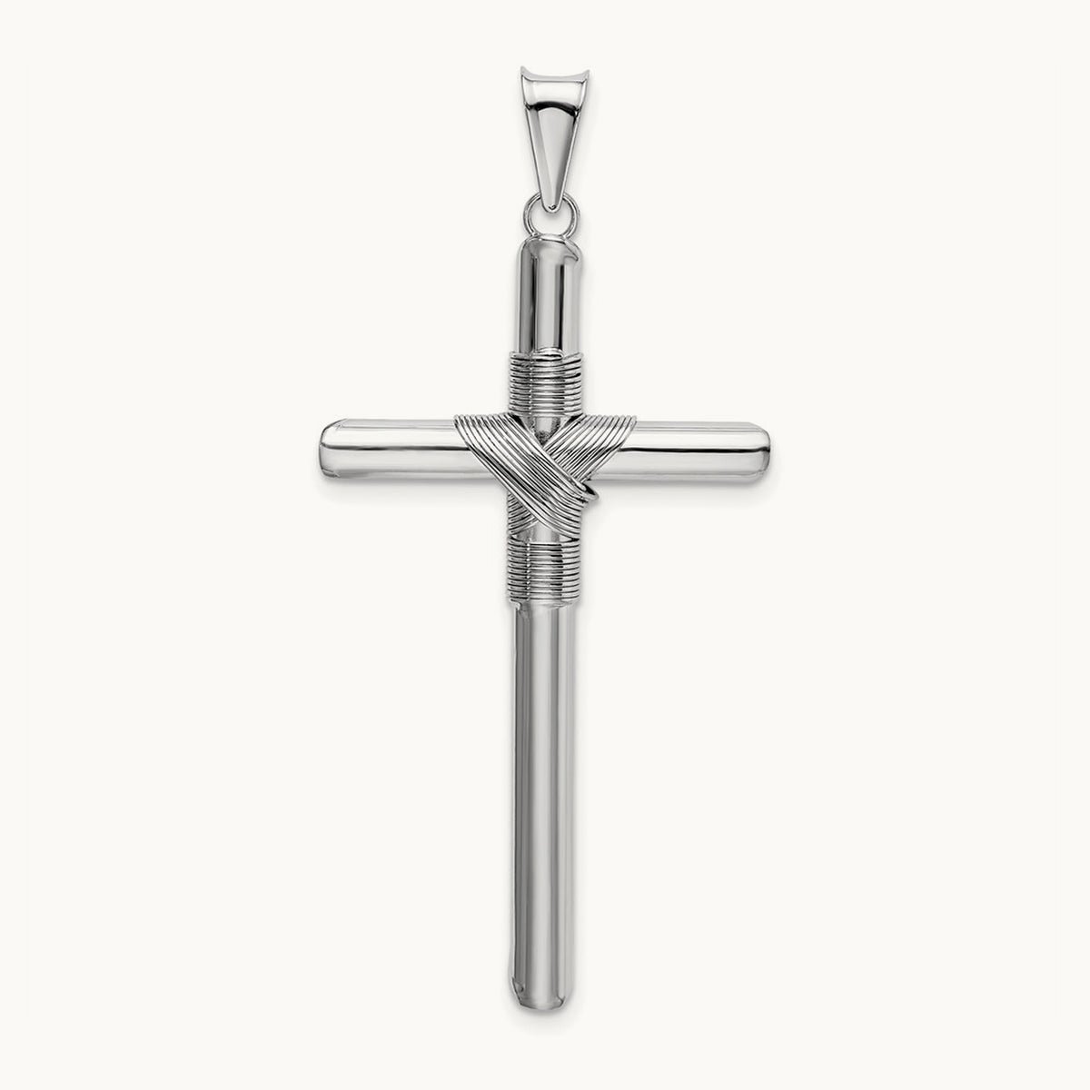 Center Wrap Tube Cross Pendant — 51.36mm