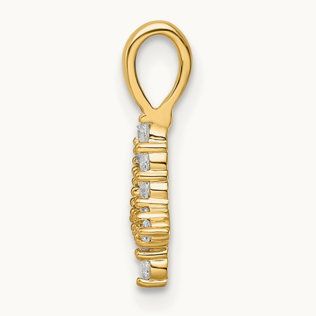 Diamond Number 4 Pendant — 14K Yellow Gold
