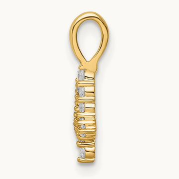 Diamond Number 4 Pendant — 14K Yellow Gold