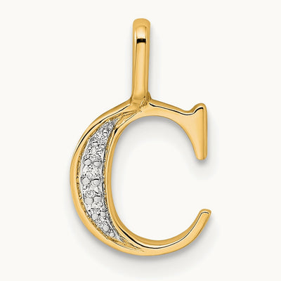 Diamond Letter C Initial Pendant, 14K