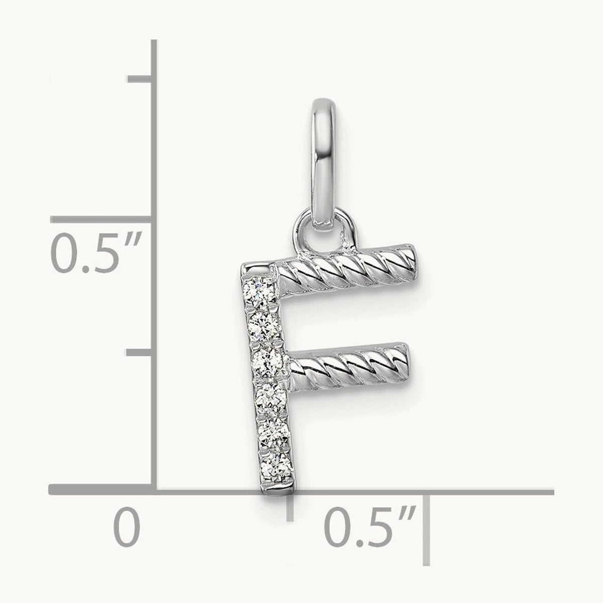Twisted Diamond Charm — 14K White Gold, F
