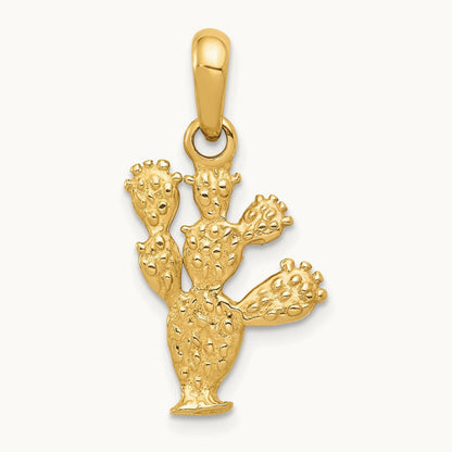 3-D Cactus Pendant, 14K
