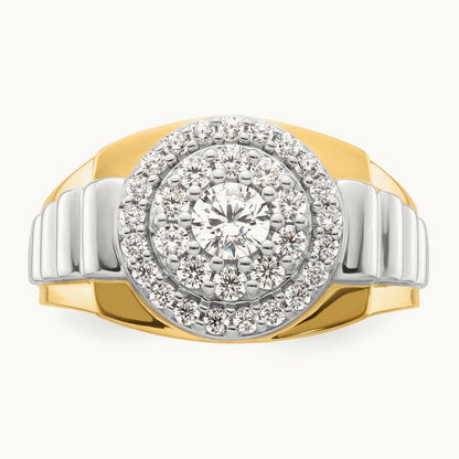 Cluster Men's Ring, 1.25 ct tw Lab-Grown Diamond