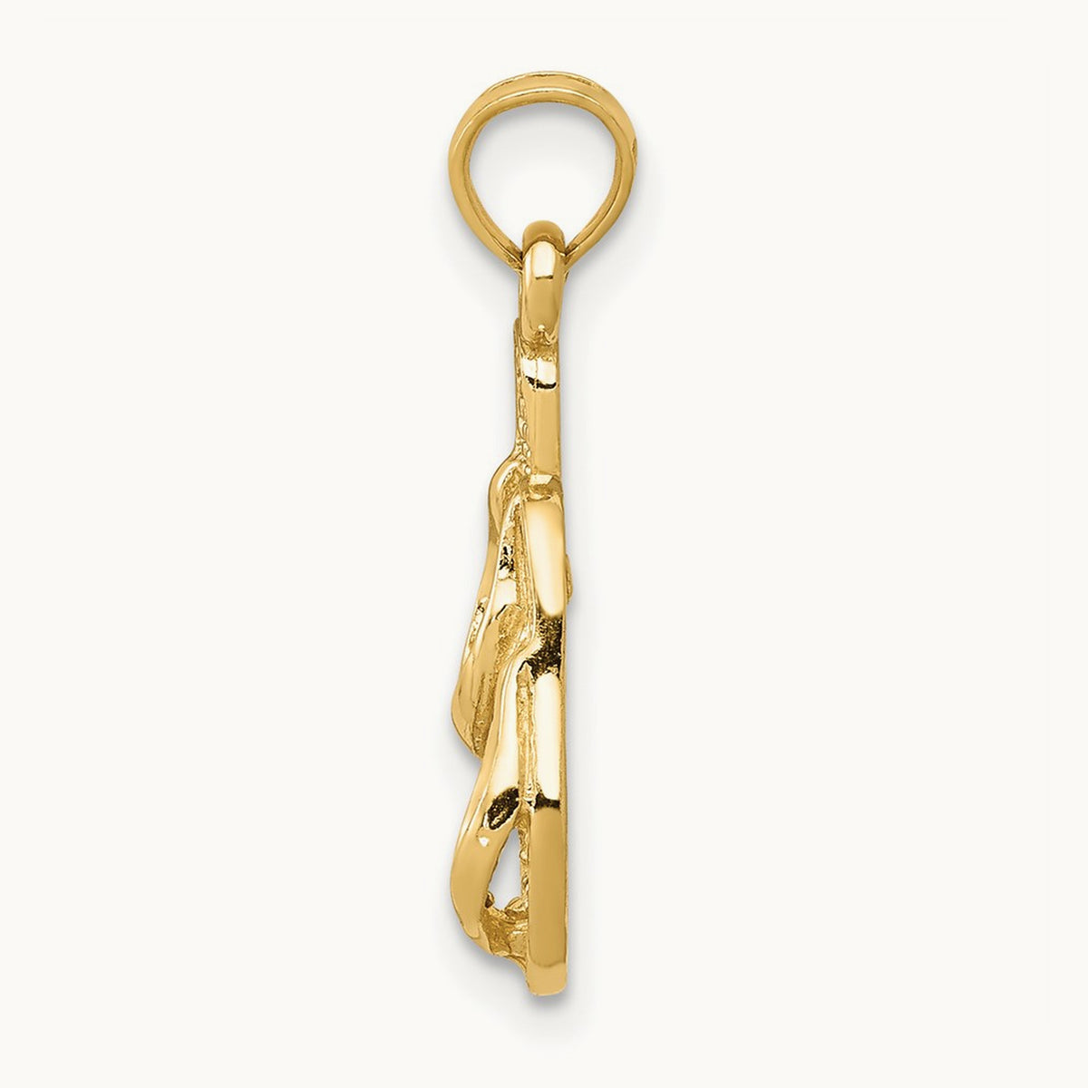 3D Flip Flops Pendant — 14K Yellow Gold