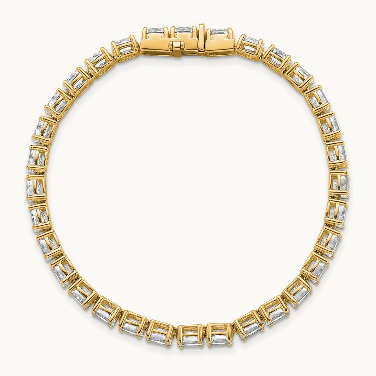 Oval Tennis Bracelet, 9.75 ct tw Lab-Grown Diamond — 14K Yellow Gold