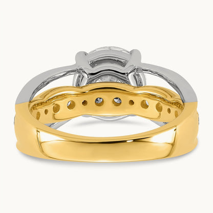 14ktt Certified Round Center Lab Grown Diamond VS+ F+ Ring