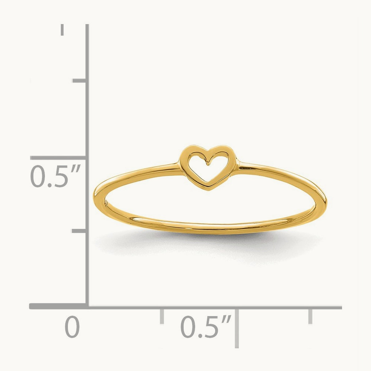 Polished Heart Ring — 14K Yellow Gold