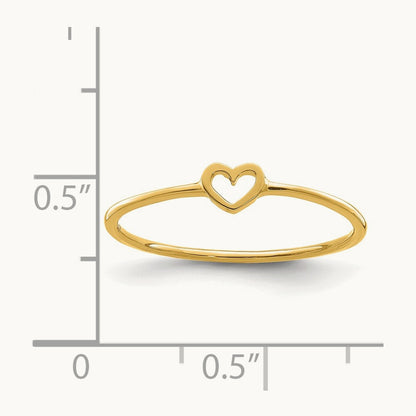Polished Heart Ring — 14K Yellow Gold
