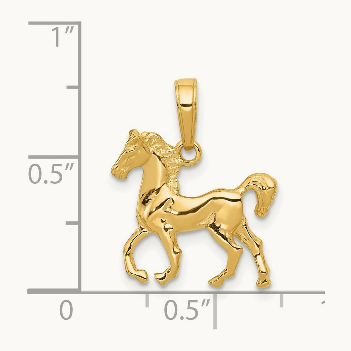 Standing Horse Pendant, 14K