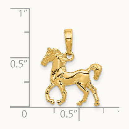 Standing Horse Pendant, 14K