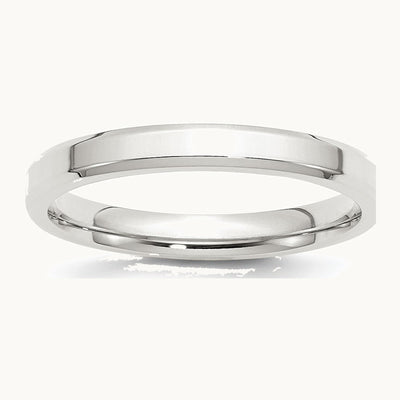 Sterling Silver 3mm Beveled Edge Band