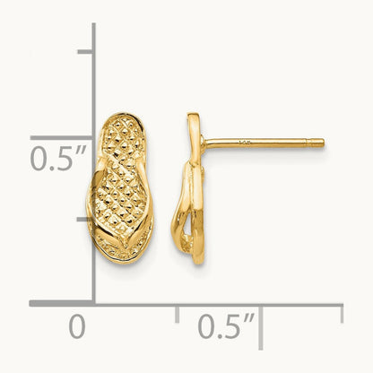 Flip Flop Earrings, 14K