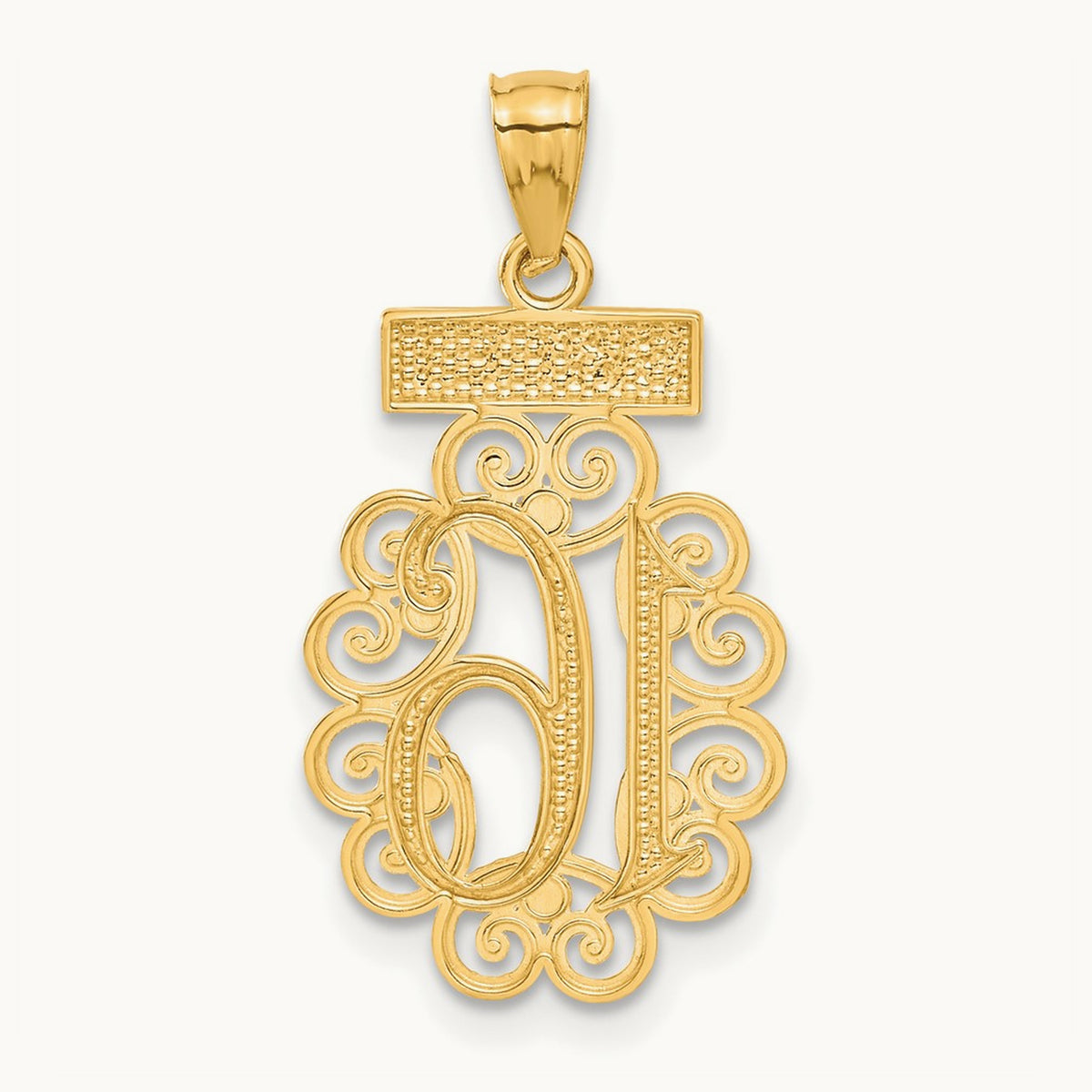 w/Rhodium Filigree SWEET 16 Pendant, 14K