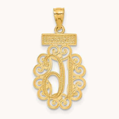 w/Rhodium Filigree SWEET 16 Pendant, 14K