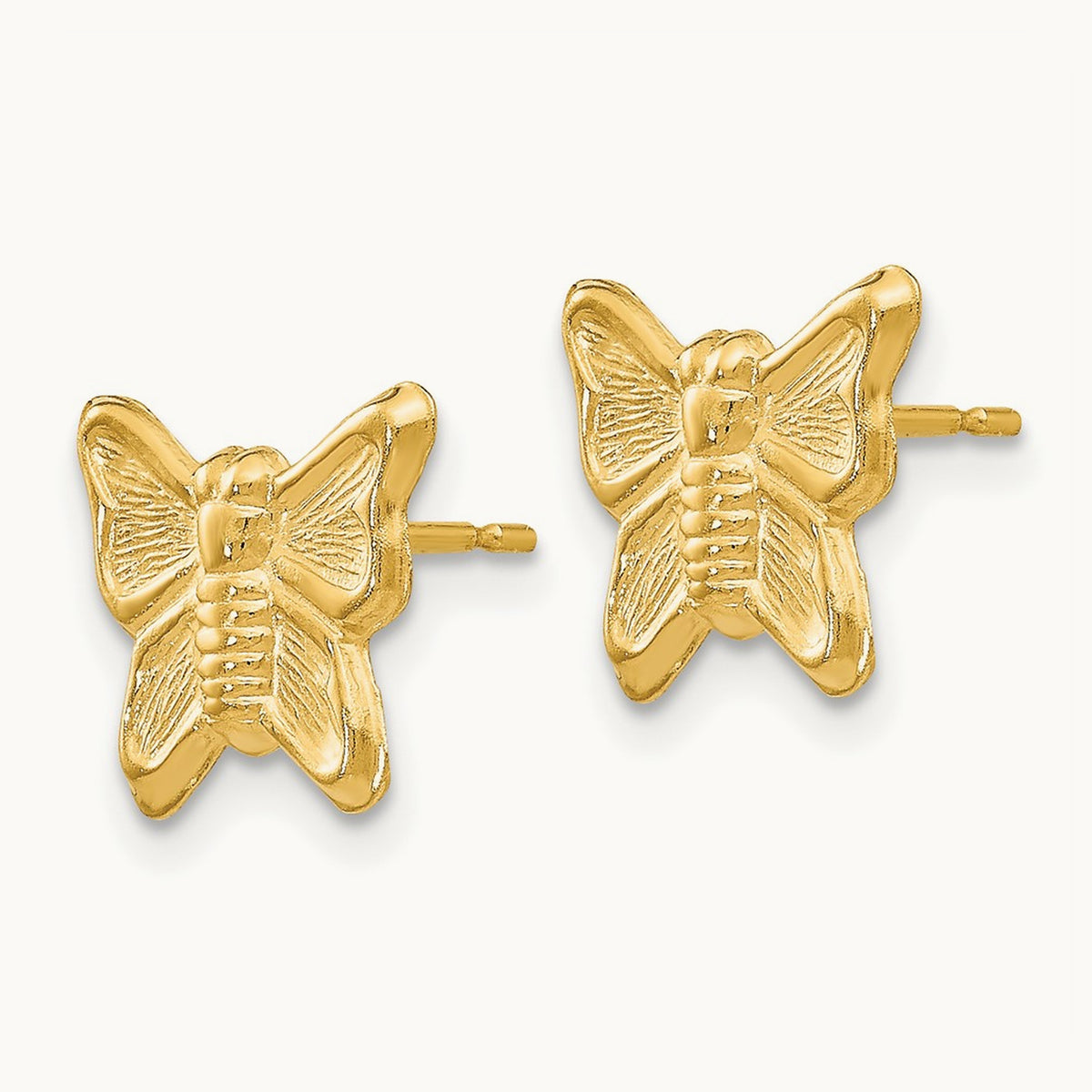 Butterfly Post Earrings — 14K Yellow Gold, 10mm