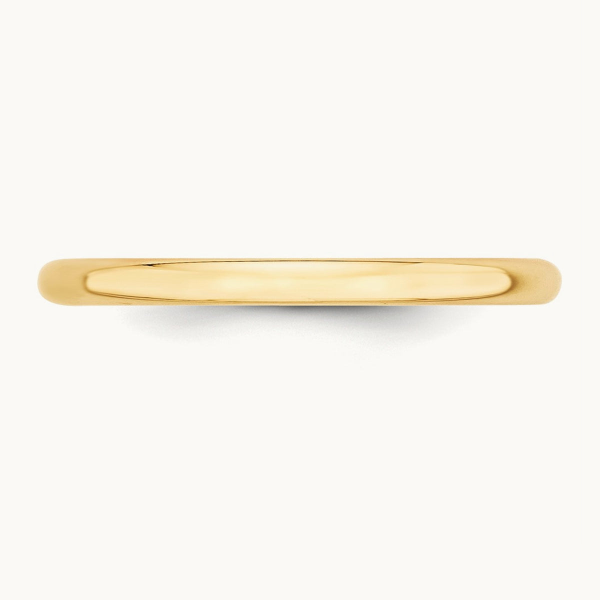 Lightweight Half Round Band, 2mm, 10K Yellow Gold