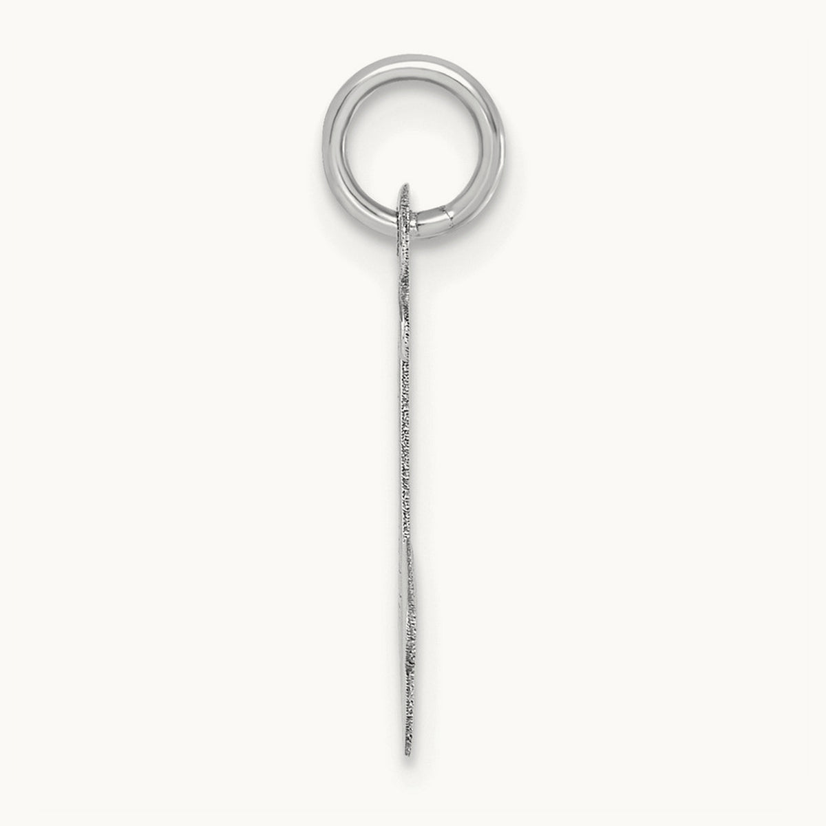 Medium Script Initial Charm — 14K White Gold, J