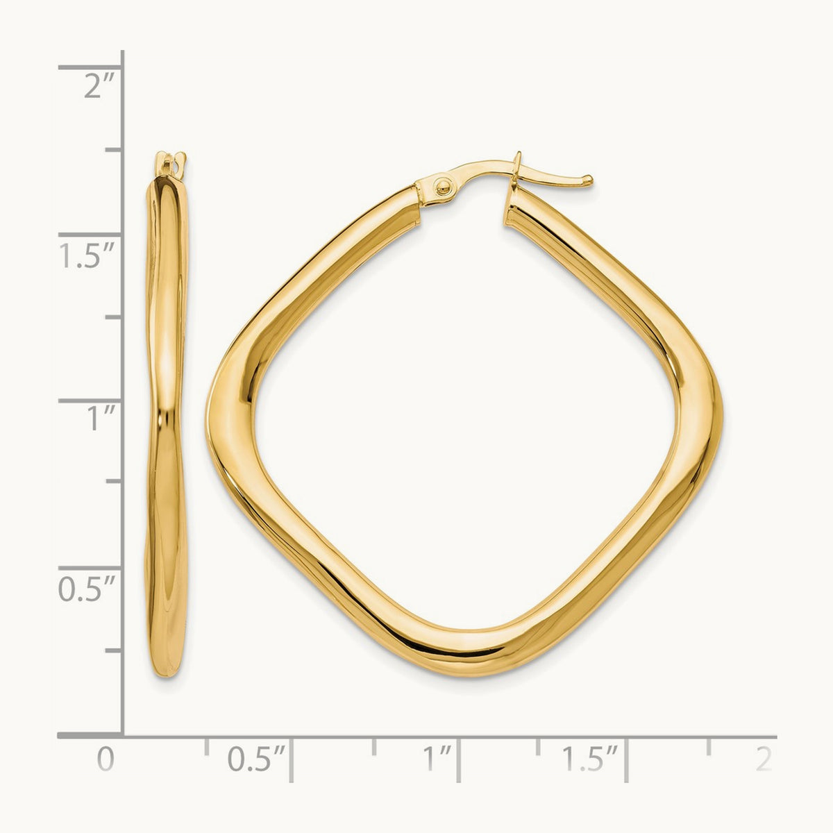 Polished Square Hoop Earrings — Leslie's — 10K Yellow Gold