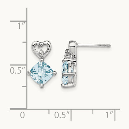 Aquamarine and Diamond Heart Earrings — photo set