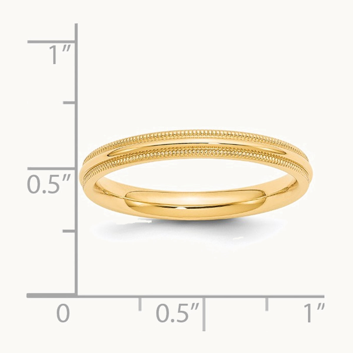 Milgrain Comfort Fit Band — 14K Yellow Gold, 3mm