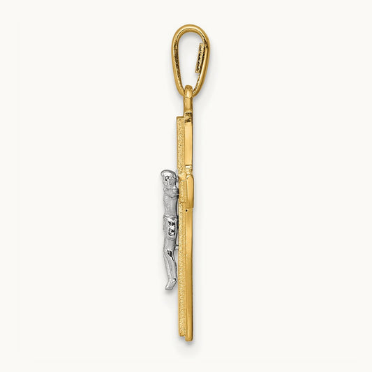 Crucifix Pendant, 14K Two-tone