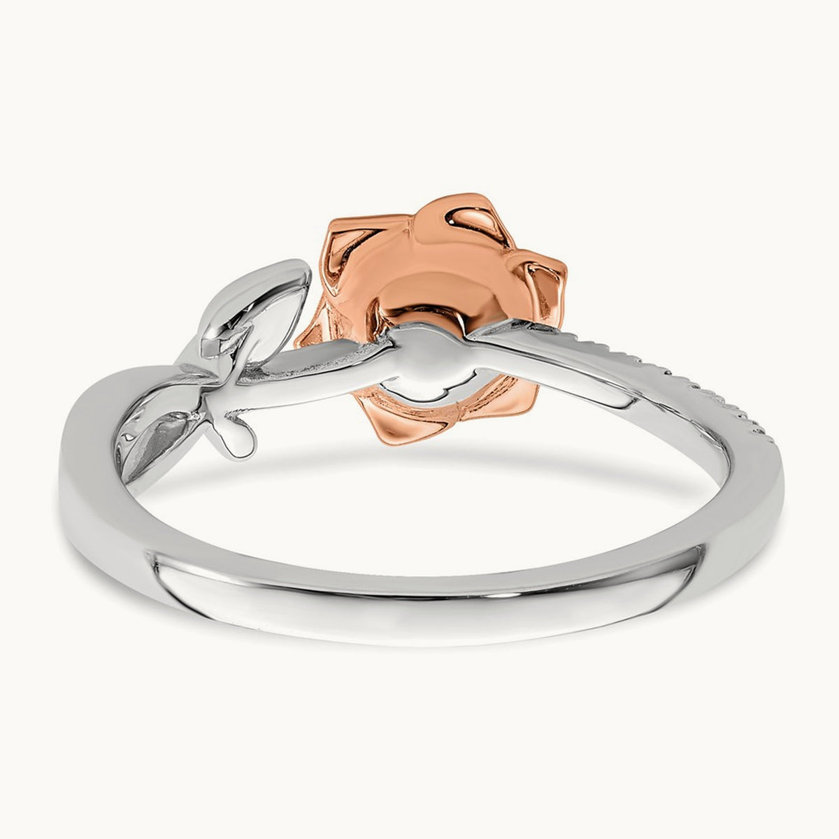 & Rose Ruby and Diamond Flower Ring, 14K Two-tone White
