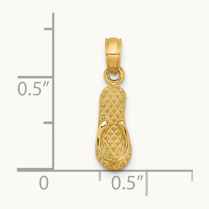 3D MYRTLE BEACH Single Flip-Flop Charm, 14K