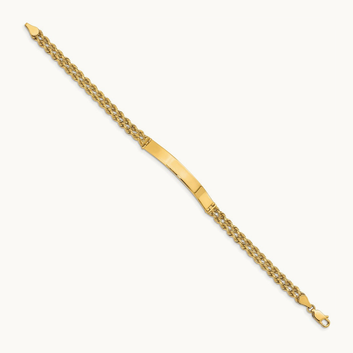 Two Strand Rope ID Bracelet, 14K