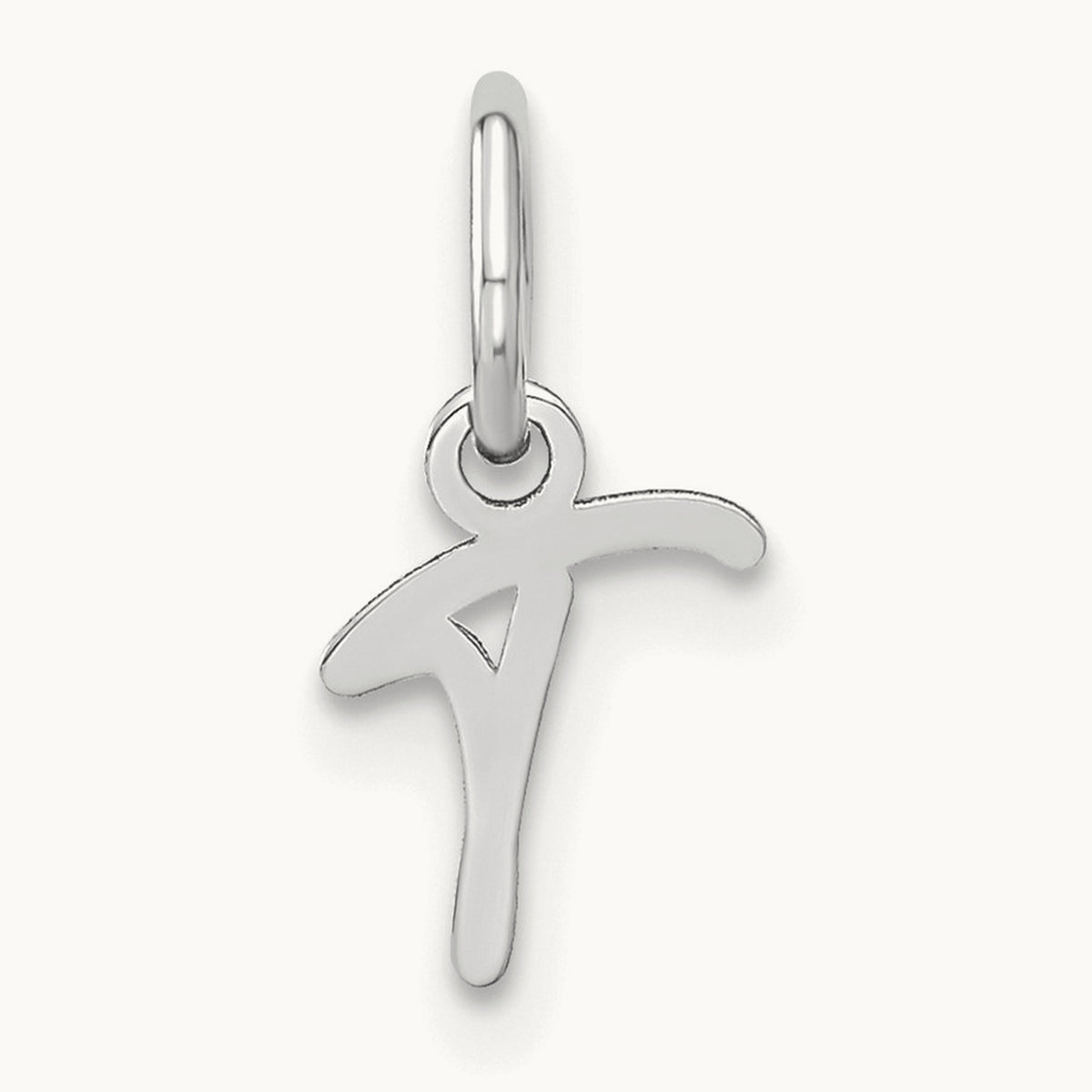 Upper case Initial Charm — 14K White Gold, T