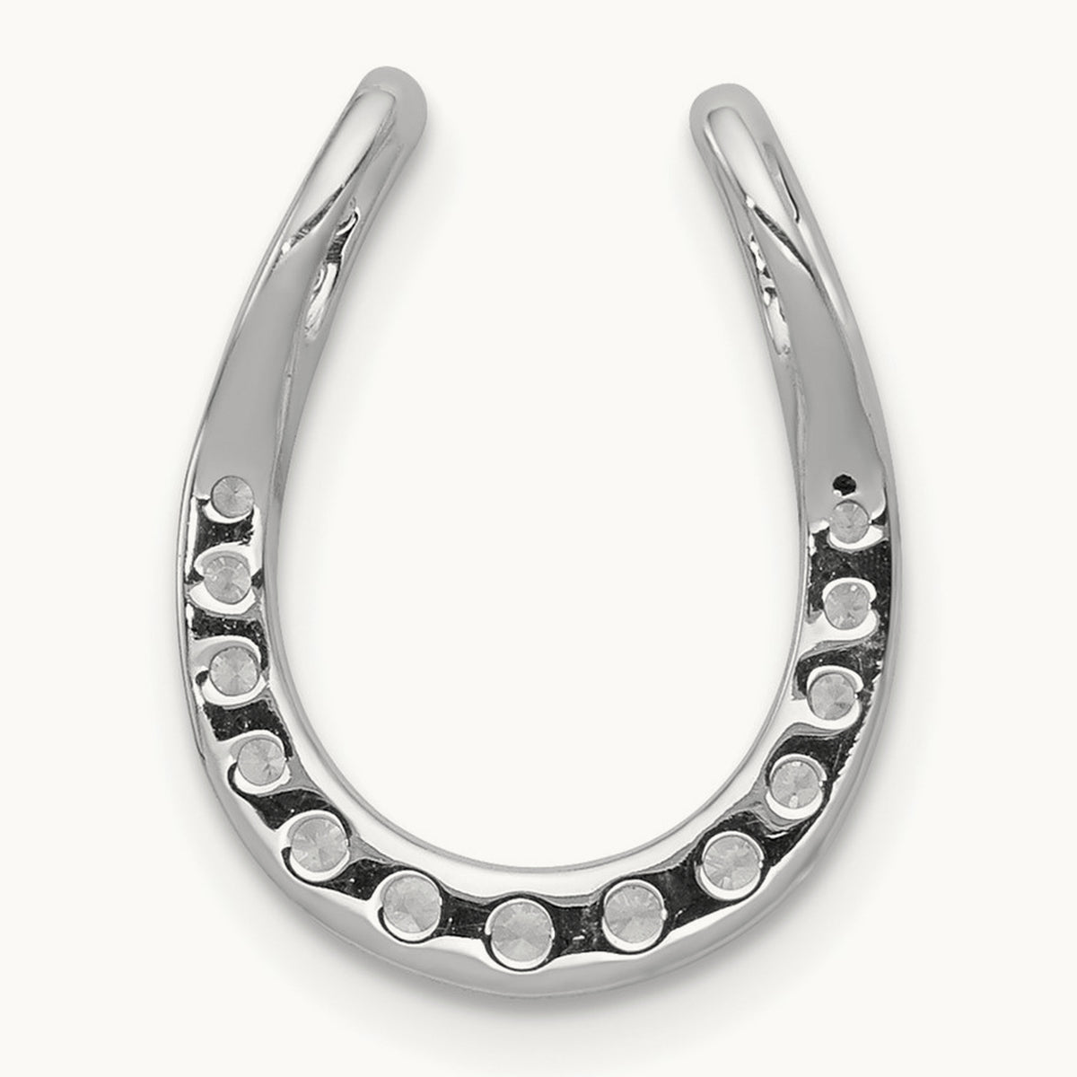 Diamond Horseshoe Chain Slide — 14K White Gold, 0.242 ct