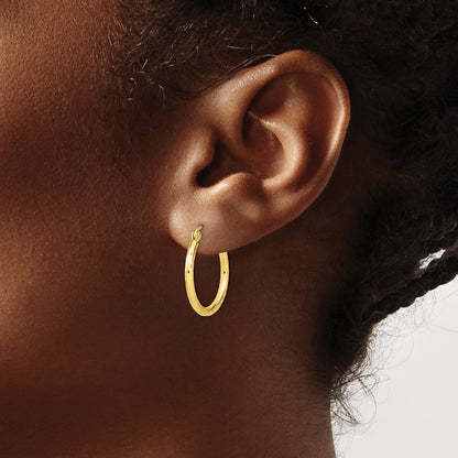 Textured Hinged Hoop Earrings — Leslie's — 20mm