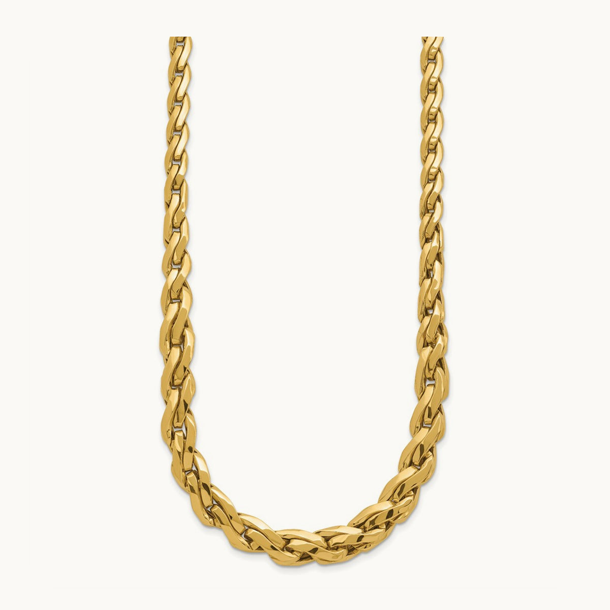 Polished Graduated Fancy Link 18in Necklace, 14K