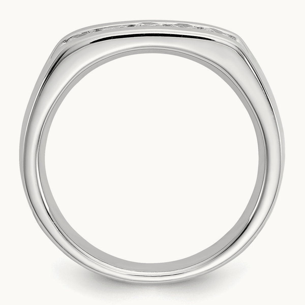 5-Stone Diamond Channel Band, 14K White Gold