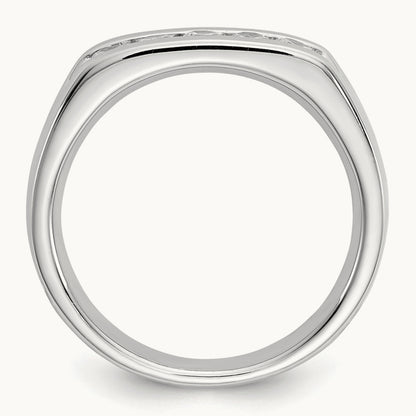 5-Stone Diamond Channel Band, 14K White Gold
