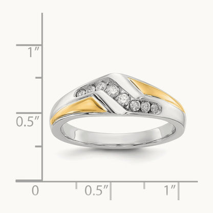 Diamond Mens Ring, 14K Two-tone Gold