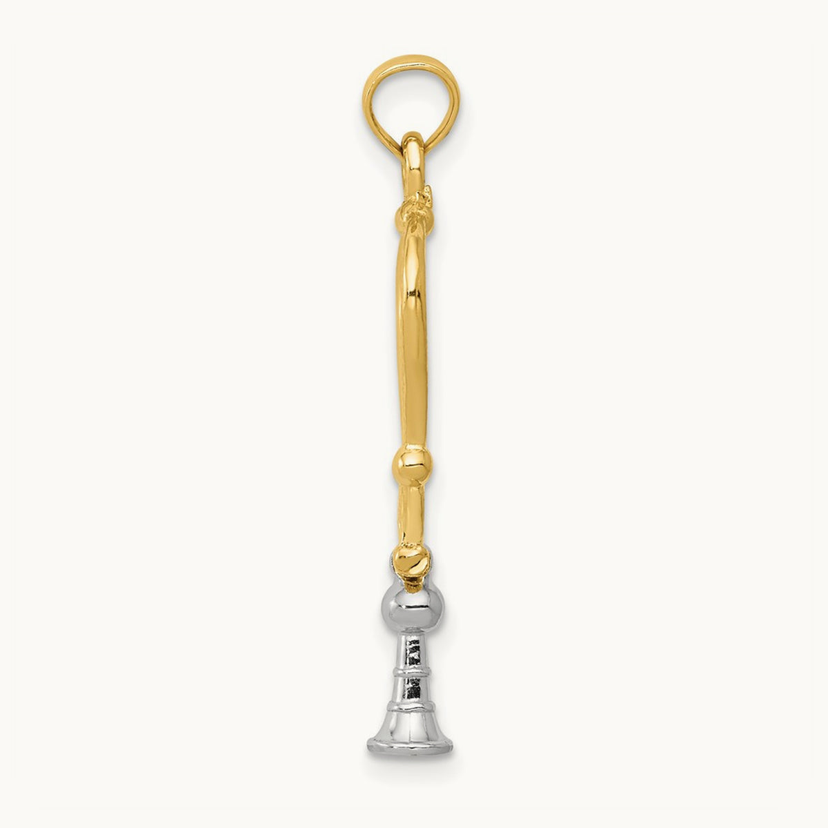 3-D Stethoscope Pendant — 14K Two-Tone Gold