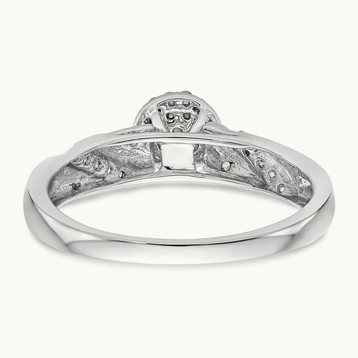 Complete Diamond Trio Cluster Engagement Ring — 10K White Gold