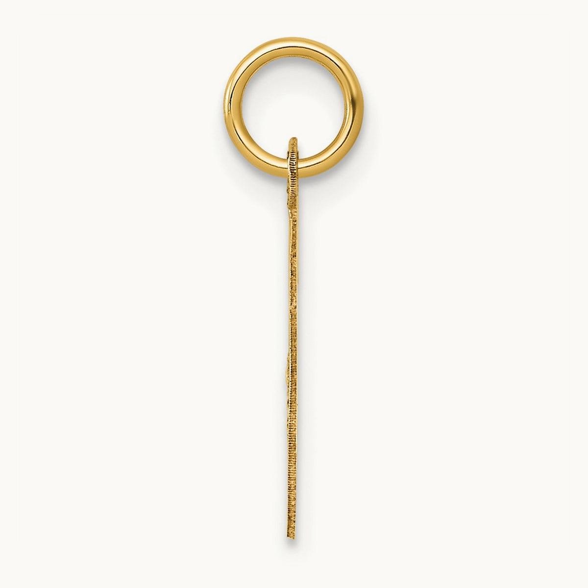Medium Fancy Script Initial Charm — 14K Yellow Gold, C