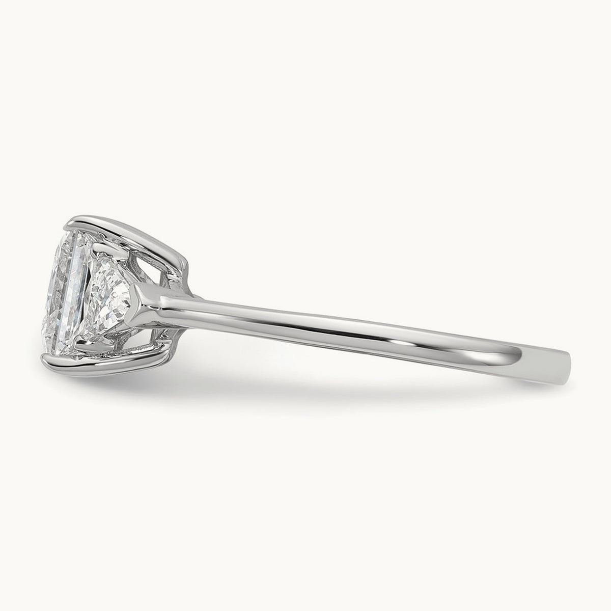 Princess/Trillion Engagement Ring, 1.50-4.00 ct tw Lab-Grown Diamond — 2 ct, 14K White Gold