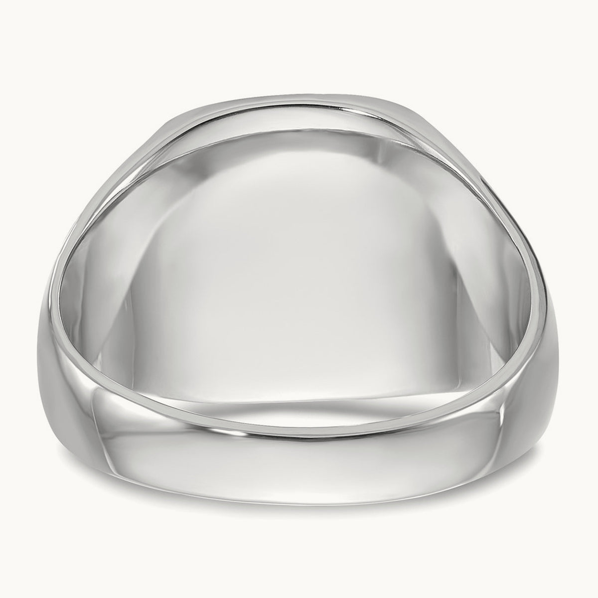 Closed Back Men's Signet Ring — 14K White Gold, 13.5x14.5mm, 10