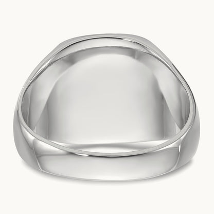 Closed Back Men's Signet Ring — 14K White Gold, 13.5x14.5mm, 10
