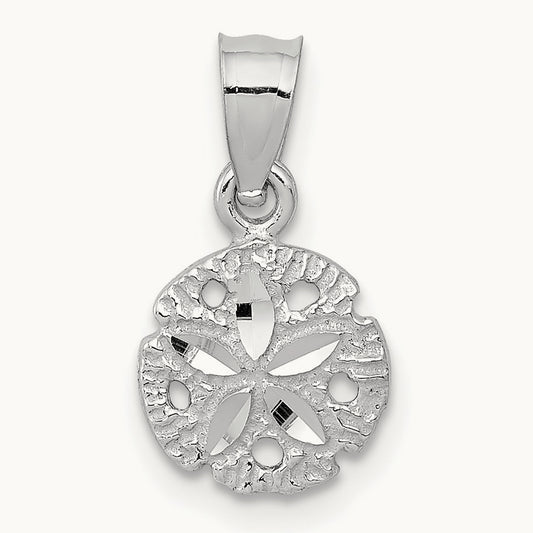 Sand Dollar Pendant, 14K White Gold