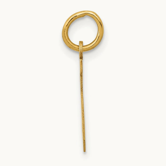 Small Polished Number 5 Charm — 14K Yellow Gold