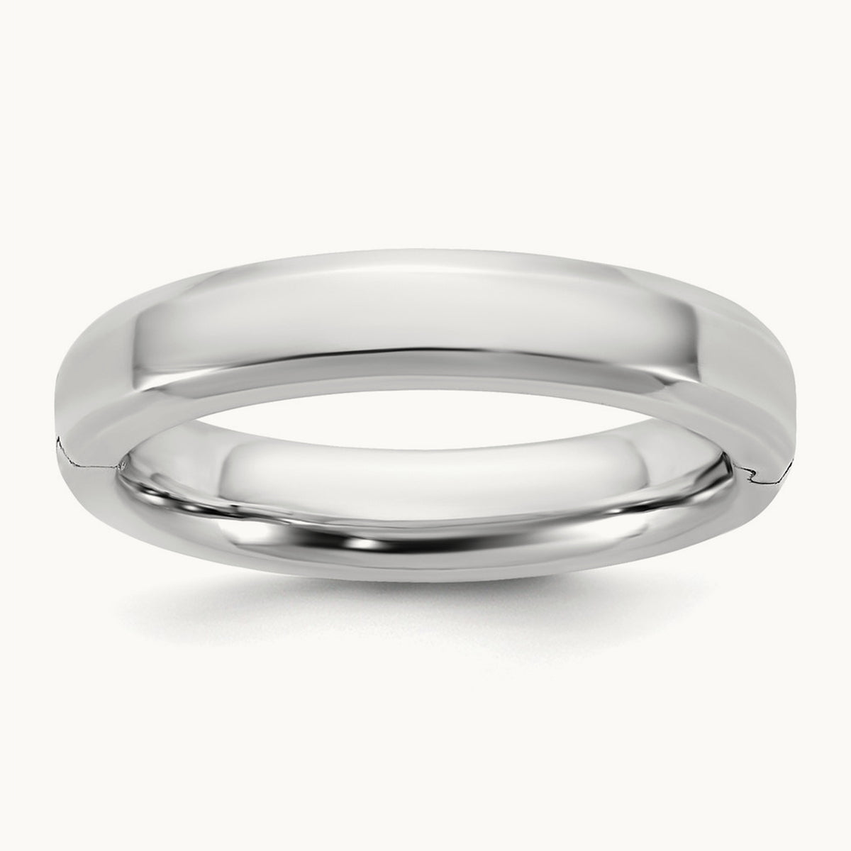CLIQ Hinged Beveled Edge Wedding Band, 4mm, 14K White Gold