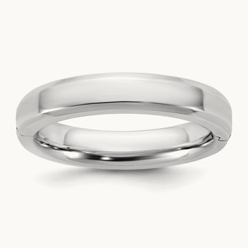 CLIQ Hinged Beveled Edge Wedding Band, 4mm, 14K White Gold
