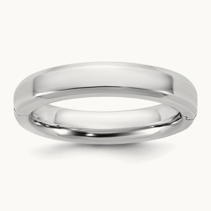 CLIQ Hinged Beveled Edge Wedding Band, 4mm, 14K White Gold