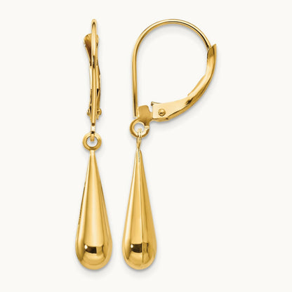 Madi K Teardrop Dangle Leverback Earrings, 14K